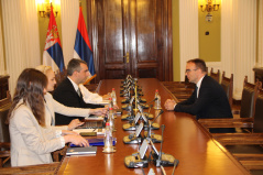 14 August 2023 The National Assembly Speaker in meeting with the newly-appointed Ambassador of Bosnia and Herzegovina to the Republic of Serbia